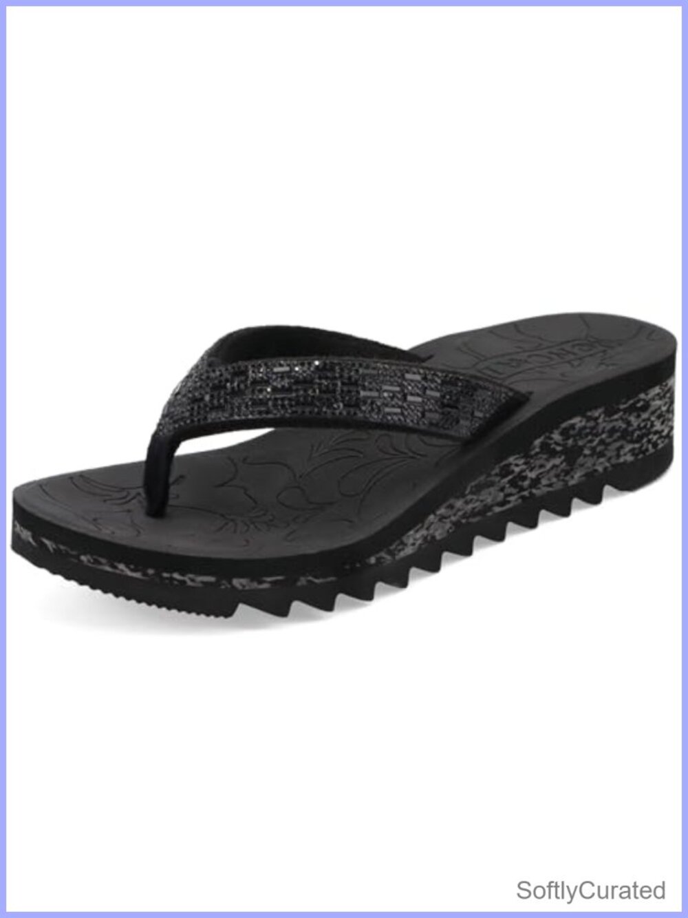 Wedge Flip Flops Rhinestone Arch Support Yoga Mat Soles Slip Resistant